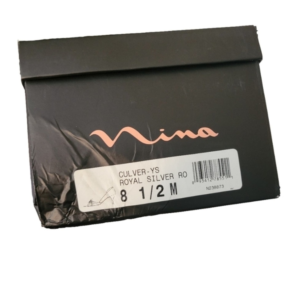 Nina Culver Royal Silver Heels with box size 8.5 - Picture 4 of 5